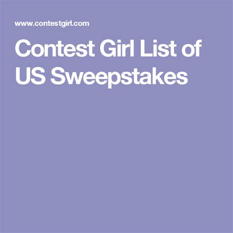 contest girl sweepstakes|United States Single Entry Sweepstakes .
